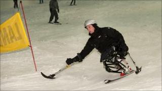 Cpl Bishop skiing