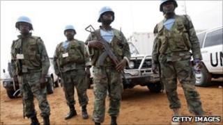 Unamid troops in El-Fasher, North Darfur (5 July 2010)