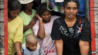 Sri Lankan asylum-seekers on board their boat stopped by Indonesian authorities on their way to Australia (2009)