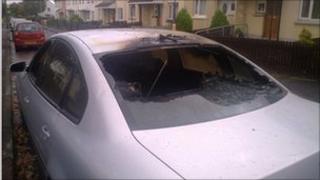 Burned out car