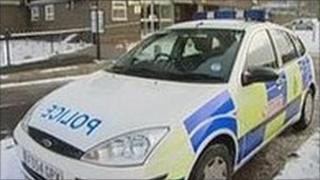 Police car at scene