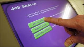 Person looking for work at job centre