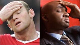 Wayne Rooney and an office worker