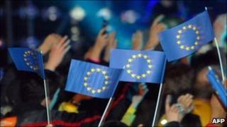 EU flags