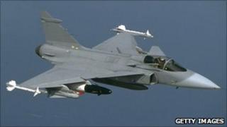 A Saab Gripen fighter
