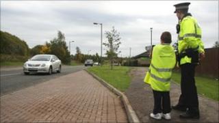 Pupil helping catch the speeders