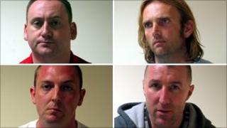 Left to right clockwise: Christopher Whitelaw, William Prentice, Mark Hutchison and Alan Hudson