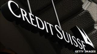 Credit Suisse logo outside a Zurich branch