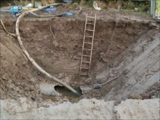 Workmen were called out overnight to tackle the leak