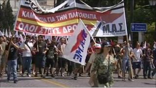 Proesters in Greece