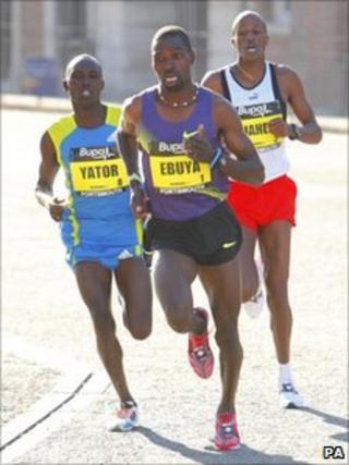 Joseph Ebuya from Kenya on his way to winning the Great South Run