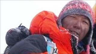 Chhewang Nima Sherpa on the slopes of Mount Everest earlier in 2010. Picture courtesy of Sherpa Shangri-la Treks and Expedition.