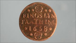 A Kings Lynn coin (1668) found in Dr Stamp's collection