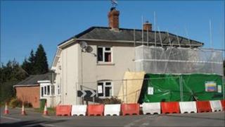 The house after the incident