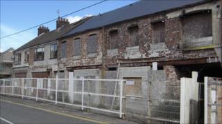 The derelict homes in Cwmamman Road in Garnant