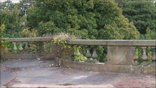 The damaged River Lune viaduct