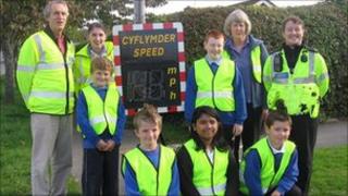 Rhayader school pupils joined Powys council and police to monitor drivers