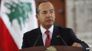President Felipe Calderon in a file photo from September 2010