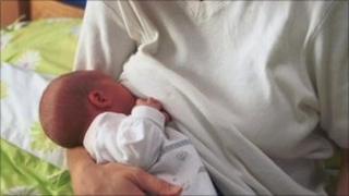New baby breast feeding