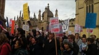 Protesters in Oxford