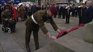The wreath laying service in Huddersfield