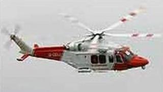 A coastguard helicopter