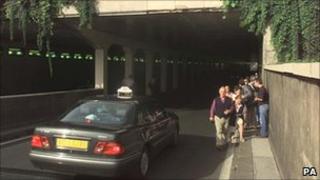 File picture of the Pont de l'Alma underpass in Paris, where the Princess of Wales and Dodi Fayed died in a car crash in 1997
