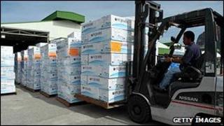 air cargo being loaded on plane