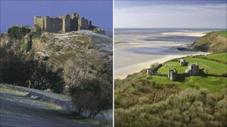Carreg Cennen Castle and Llansteffan Castle