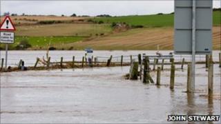 scene of flooding in Aberdeenshire in November 2009