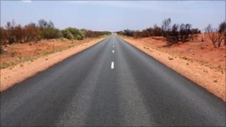 Outback road in Australia