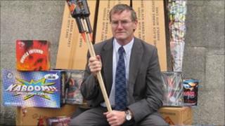 Phil Parkyn with seized fireworks