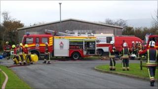 Fire service at Pensilva Industrial Estate