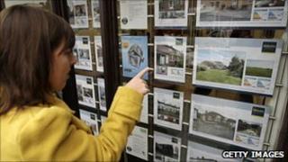 An estate agent's window