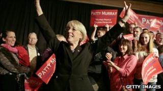 Patty Murray at an election night party