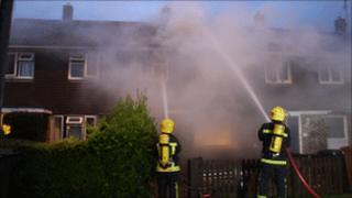 Firefighters tackling blaze