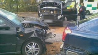 Smashed cars