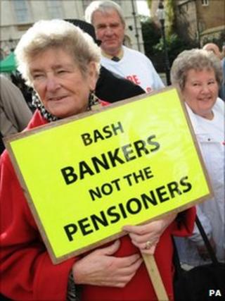 Protesting pensioners