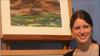 Josie Russell with some of her work at Plas Newydd