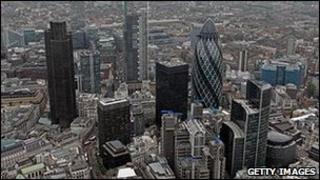 Aerial picture of City of London