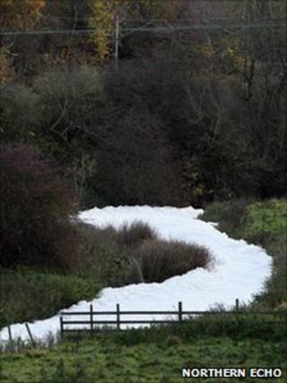 The foam on the River Skerne
