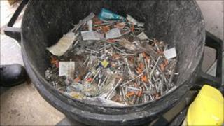 Syringes recovered from Leopold Street properties