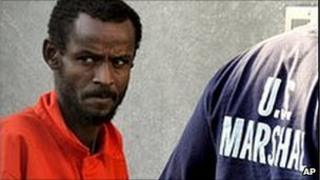 File picture of one of the Somali suspects outside the courthouse in Virginia.
