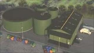 A picture of how the new plant would look on an information board