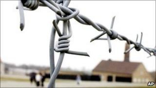 Barbed wire at the Buchenwald camp near Weimar, eastern Germany. File pic