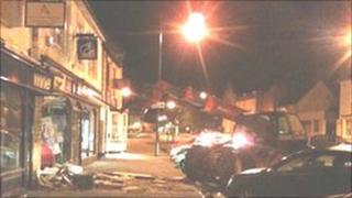 Damaged shop front