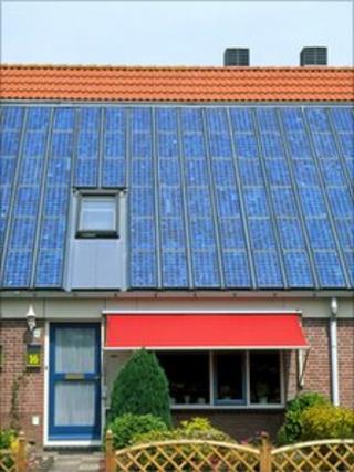 Photovoltaic cells on terraced houses