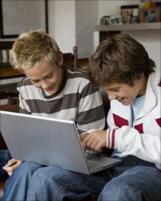 Children using the internet at home