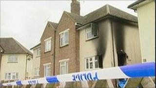 The damaged house