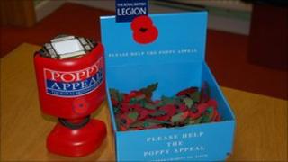 Royal British Legion Poppy Appeal collection box